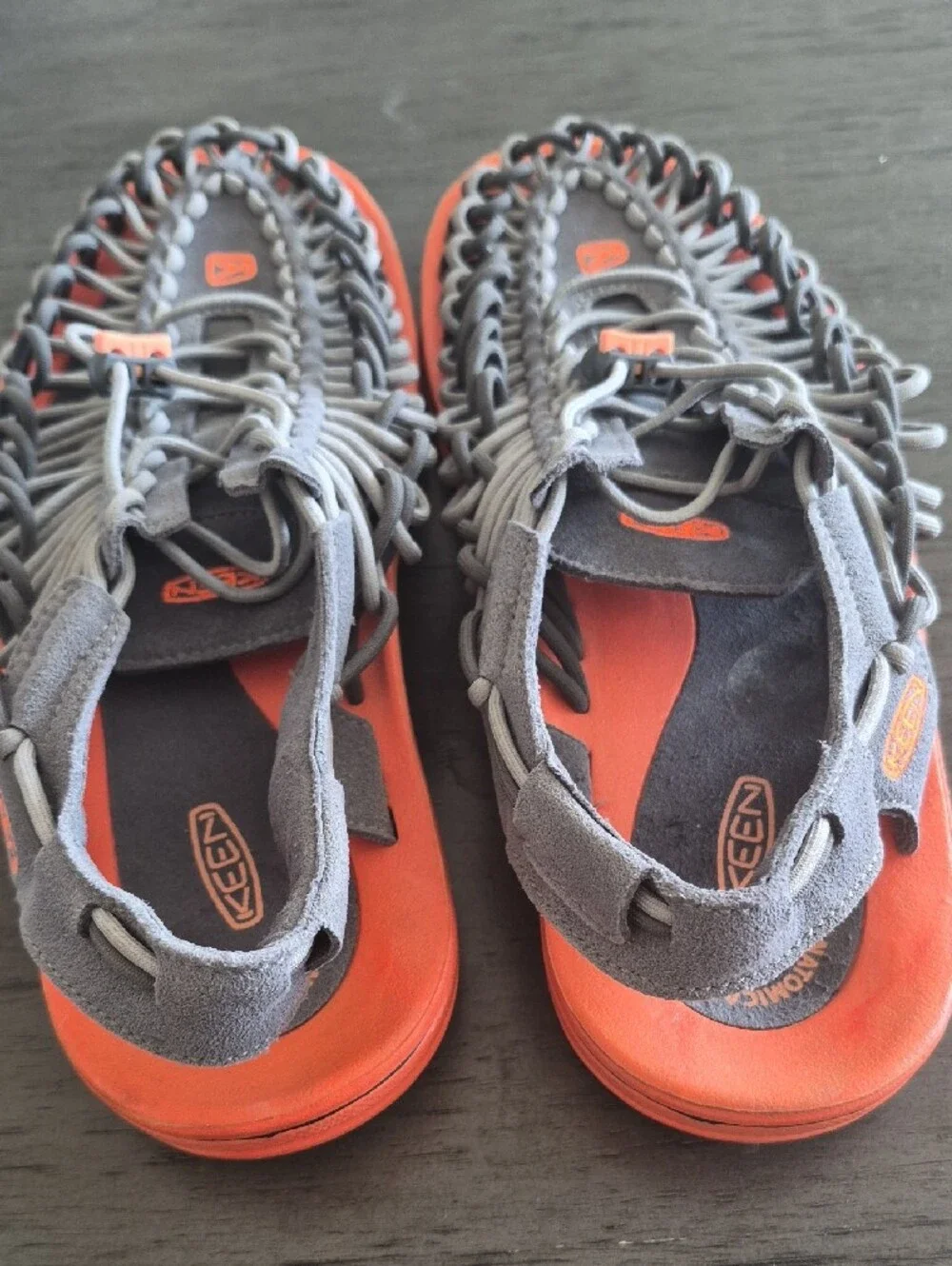 Keen Men's Gray and Orange UNEEK Sandals